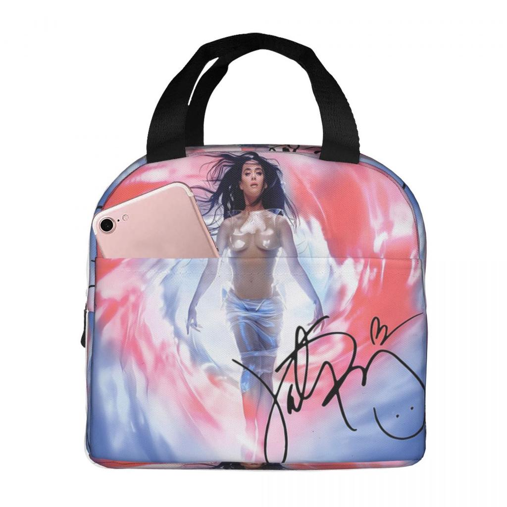 Katy Perry Autogramm Isolierte Lunchtasche für Damen Kinder Auslaufsicher Lebensmittelbehälter Thermische Brotdose Tragetasche