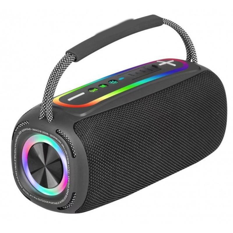 

Portable Bluetooth-compatible Speaker Sound Wireless Speaker LED Light Outdoor Travel Party Waterproof With Handle чорний