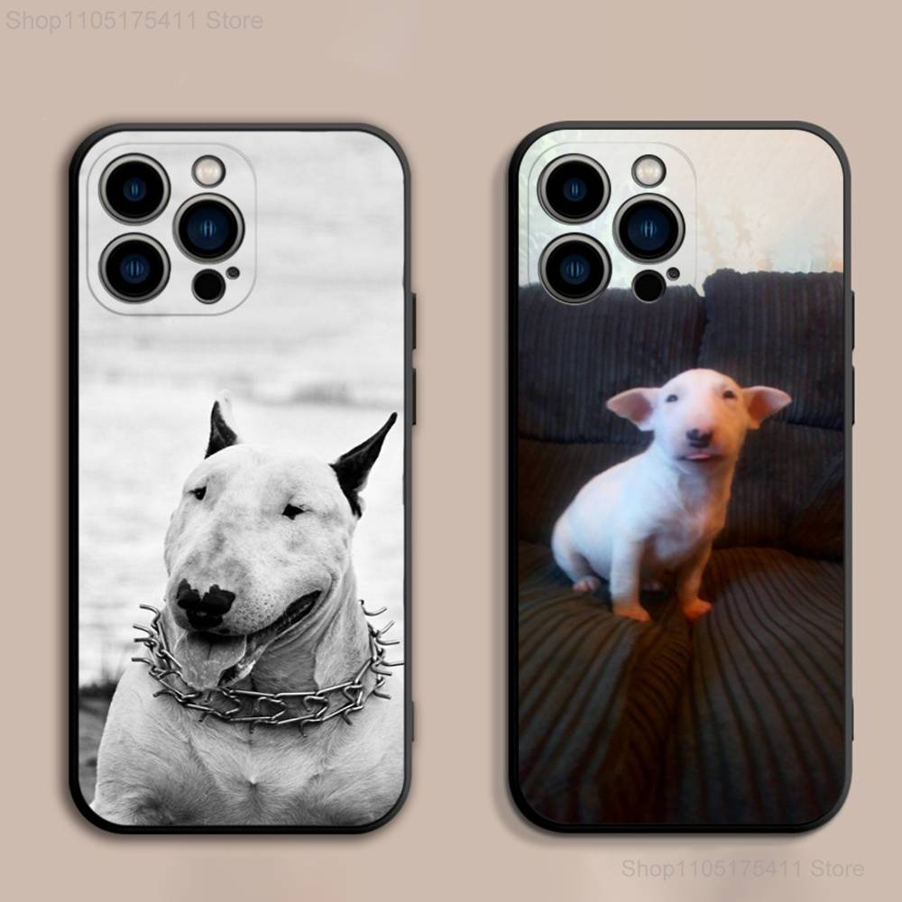 Funny Bull t-Terrier Dog Phone Case For iPhone 17,16,15,14,13,12,Pro,Max,Plus,E,SE4,Air,Mini Black Soft Cover