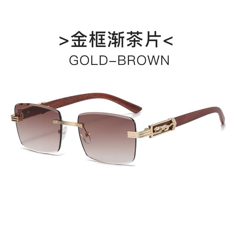 

Солнцезащитные очки с декоративными ножками и гепардом, цветные ретро-солнцезащитные очки без оправы с квадратной головой леопарда из металла