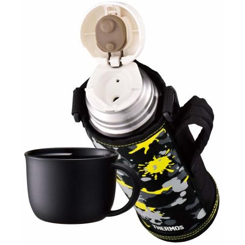 Thermos Vacuum Insulated 2-Way Water Bottle, 1.0L/1.03L, Black Paint, FHO-1001WF BK-PT