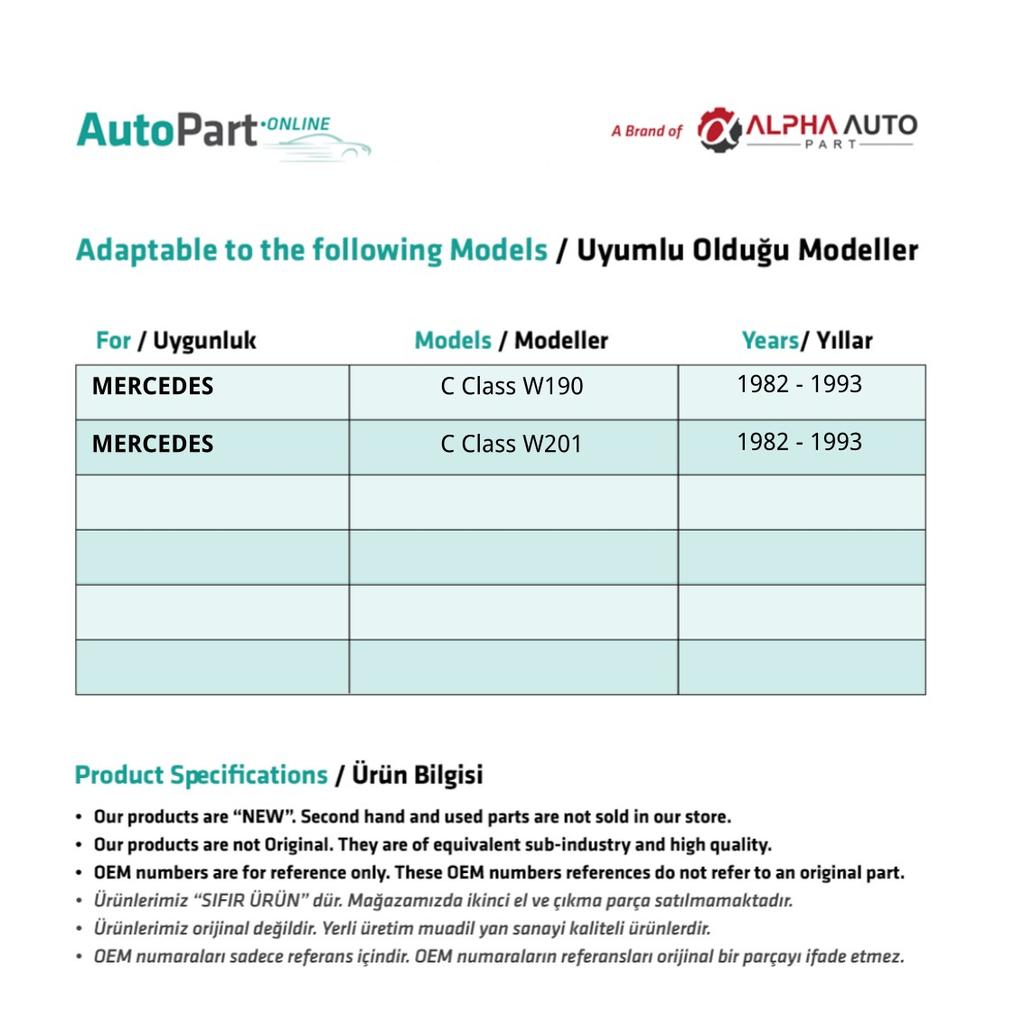 Tailgate Lath For Mercedes C-Class W190, W201