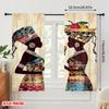 2pcs,2D plane printing Window Curtain Fruitful Exchange(1) Versatile Polyester Fabric (without rod) Versatile All for Bedroom