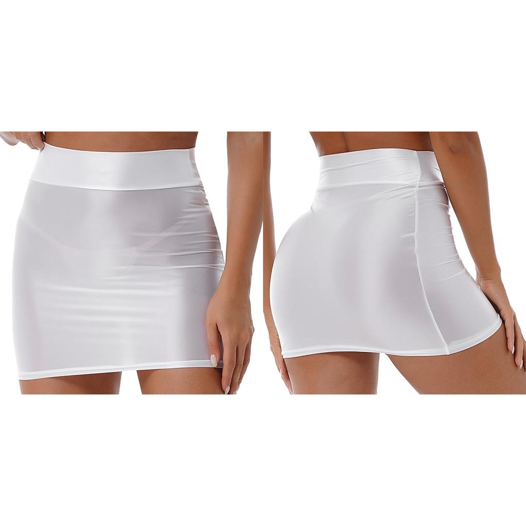 Sexy dámská lesklá elastická barevná sukně pro noční párty na pódiu