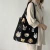 Dog Illustration Canvas Bag Shoulder Vintage
