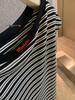 Women's Black & White Striped One-Shoulder Short-Sleeve Top - Spring/Summer Trendy