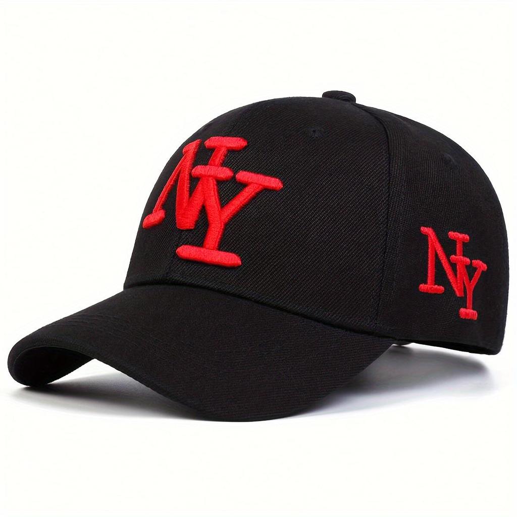 Baseballkappe mit NY-Stickerei - Sechs-Panel-Schirmmütze mit Sonnenschutz