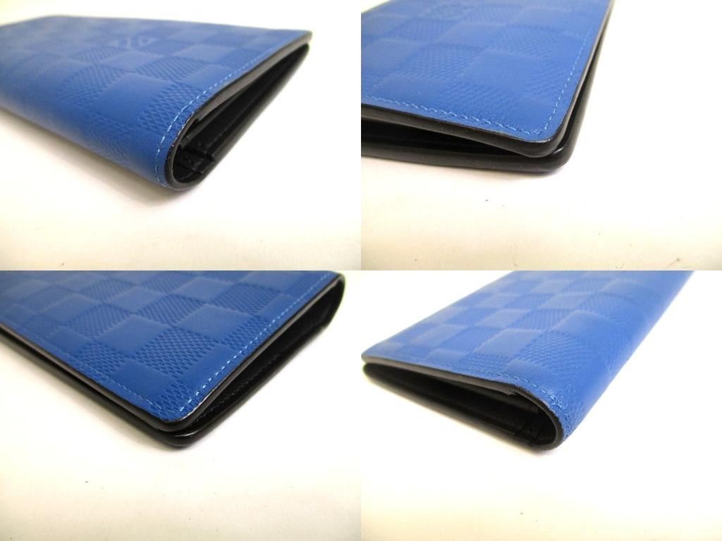 Authentic LOUIS VUITTON Damier Infini Blue Leather Wallet Portefeuille Brazza #a912  Refurbished