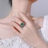 Accessories Ring Oval Royal Blue Red Corundum Green Chalcedony Female Vintage Premium