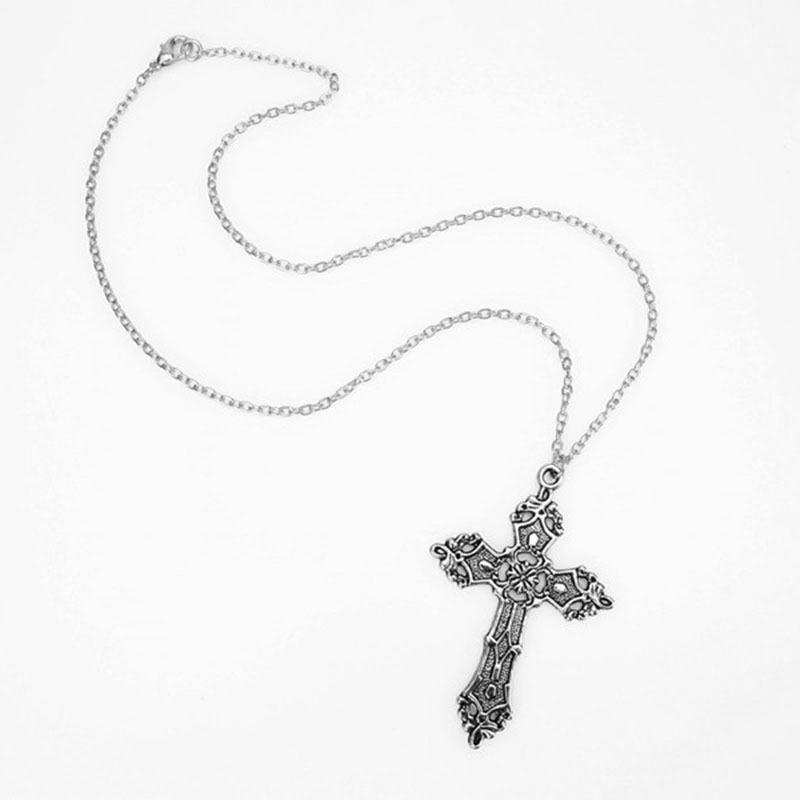 Punk Gothic Cross Necklace Men Women Vintage Bohemia Cross Pendant Necklaces Fashion Baroque Couple Necklace Jewelry