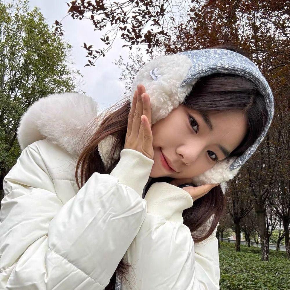 Thicken Knitted Earmuffs Windproof Ear Protection Strap Personality Wool Strappy Ear Muff Autumn