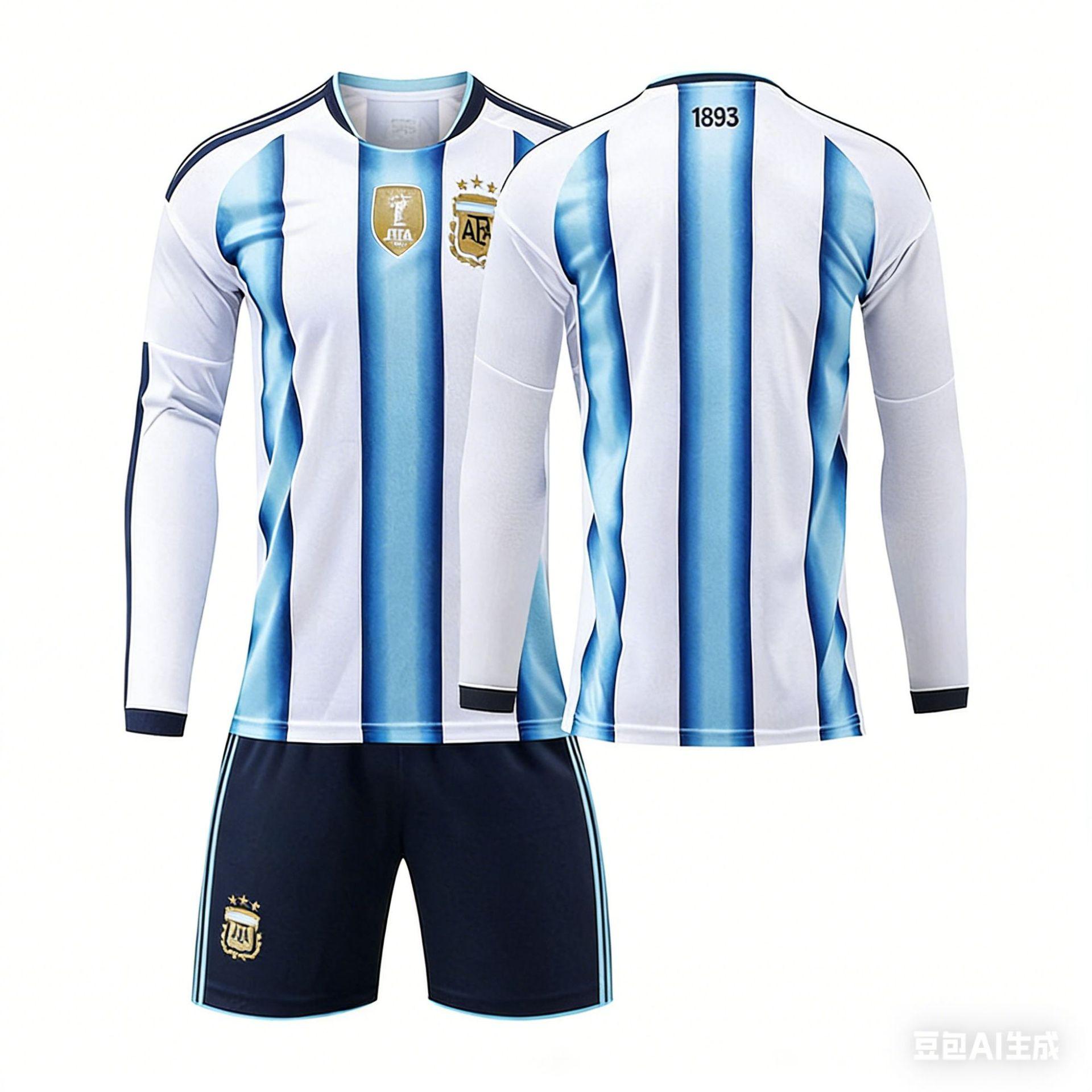 Argentina Home Jersey No. 10 Long-Sleeved Football Jersey Set, Team Jersey 22
