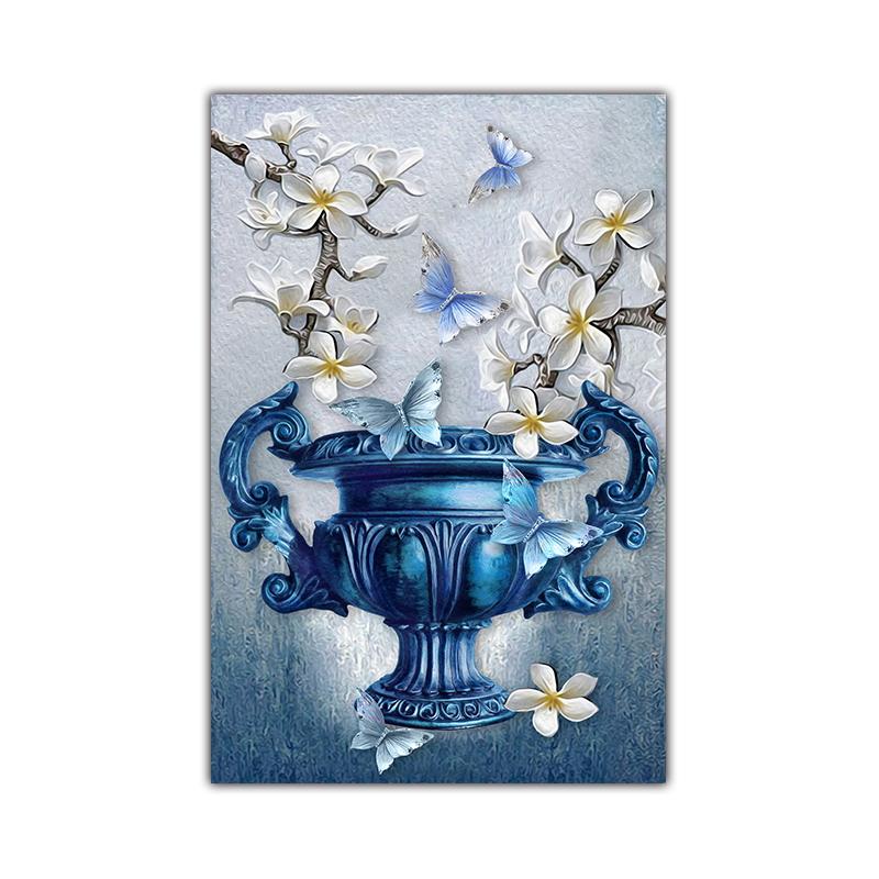 

Европейская винтажная ваза с павлином, холст, картины, принты для гостиной, прихожей, настенное искусство, домашний декор, постеры для спальни 50x70cm No Frame