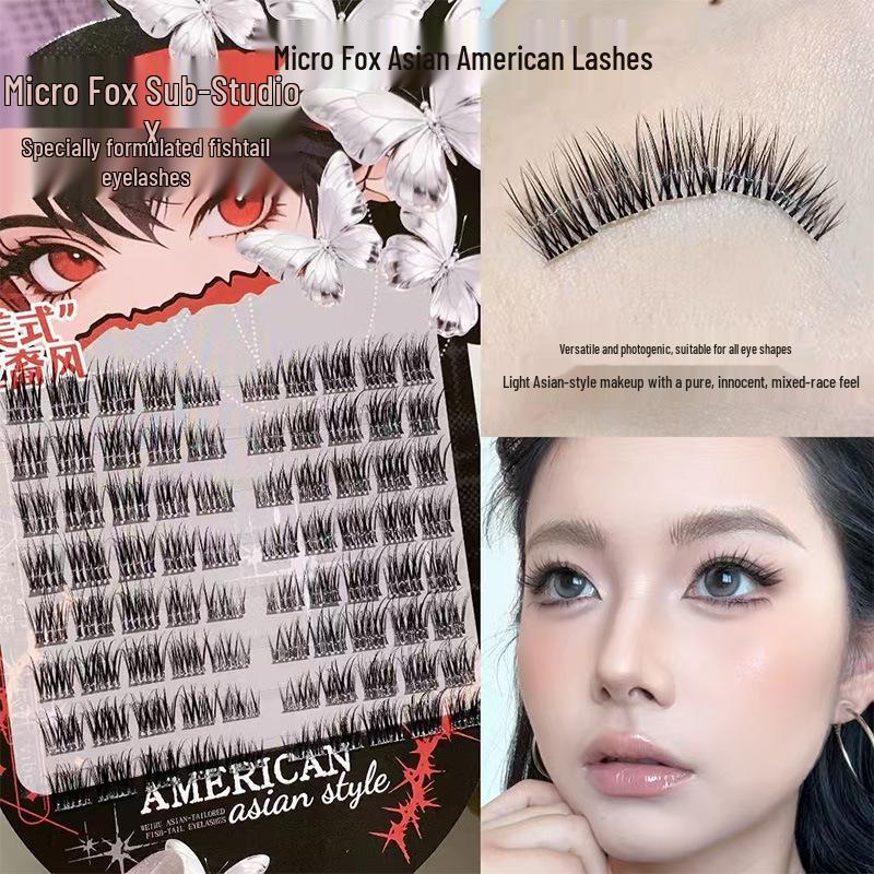 Xixi Petit Renard Queue de Poisson Déesse de la Lune Papillon Scintillant Cils Postiches Vifs - Série Renard Volant Incliné