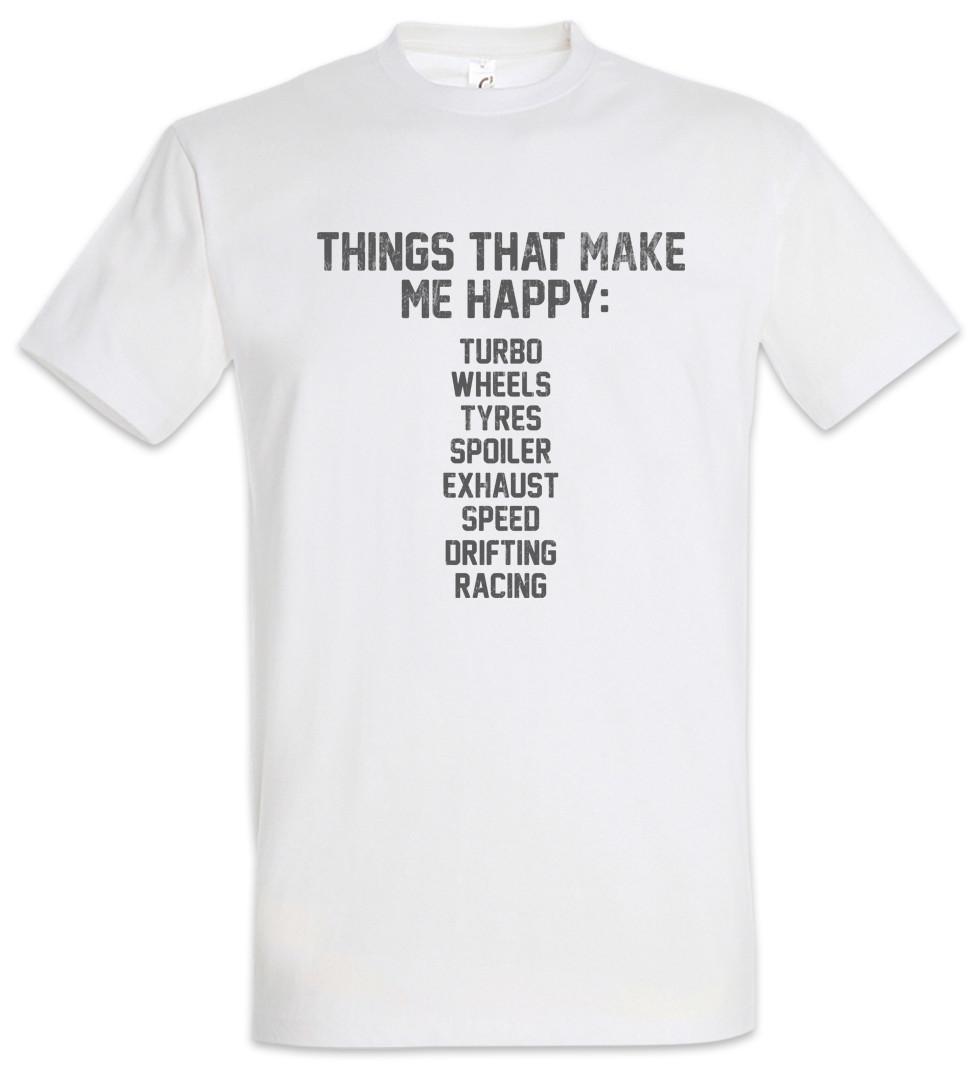 Things That Make Me Happy T-Shirt Race Racing car Driver Racer Petrol Head Fun 2XL