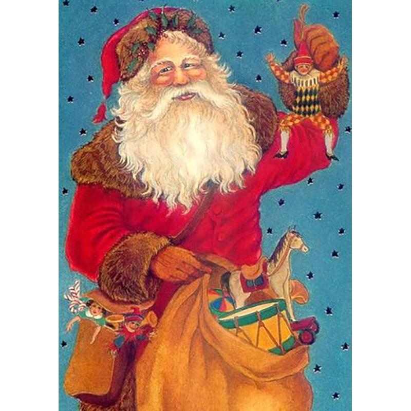 DIY 5D Diamond Painting Full Round Drill Rhinestone Cross Stitch Diamond Mosaic Christmas Santa Claus Embroidery Home Decor