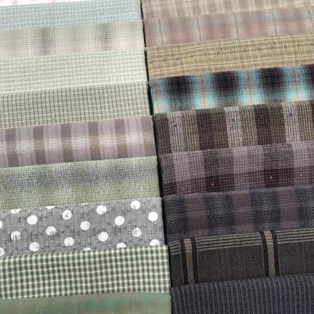 DIY Japonia Mała Grupa Tkanin Tkanina Barwiona Przędzą, do Szycia Ręcznie Robionego Patchworku Quiltingu Krata Paski Kropki Losowy 1 Styl/partia