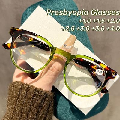 Neue kleine runde Lesebrille Modetrend Tofu-Pudding Alterssichtigkeit Brille Blaulichtfilter Augenschutz Brille
