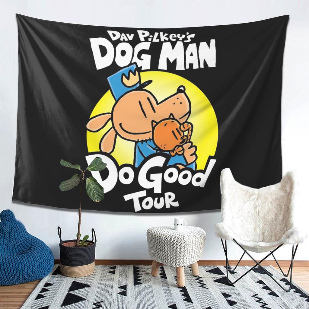 Dog Man Do Good Tour Tapestry Wall Hanging Aesthetic Home Decor Tapestries for Dorm Room