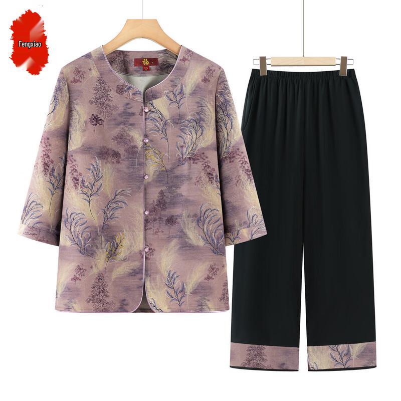 Elderly Women s New Chinese Style Summer Two-Piece Set XL