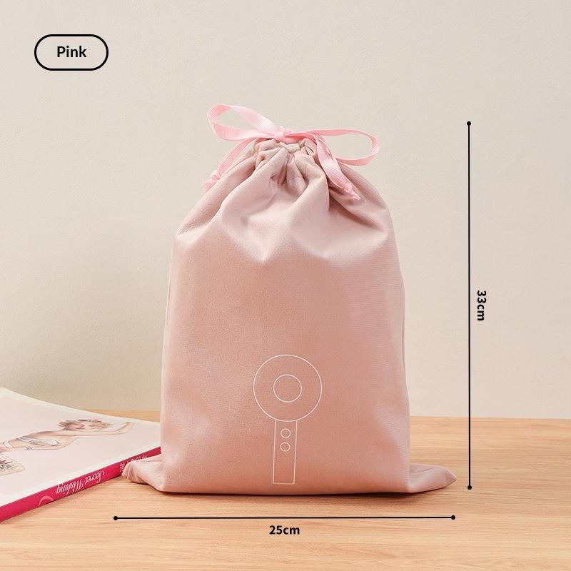 {Summer2} {HBA17} Hair Dryer Flannel Storage Bag Travel Portable Hair Dryer Head Drawstring Pouch Multi-use Dustpoof Organizer