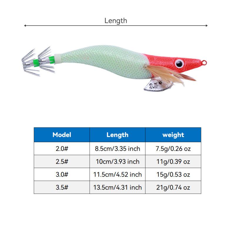 Red-headed Luminous Wood Shrimp4Size with Sound Beads Bionic Fake Bait Jumping Shrimp for Squid Fishing