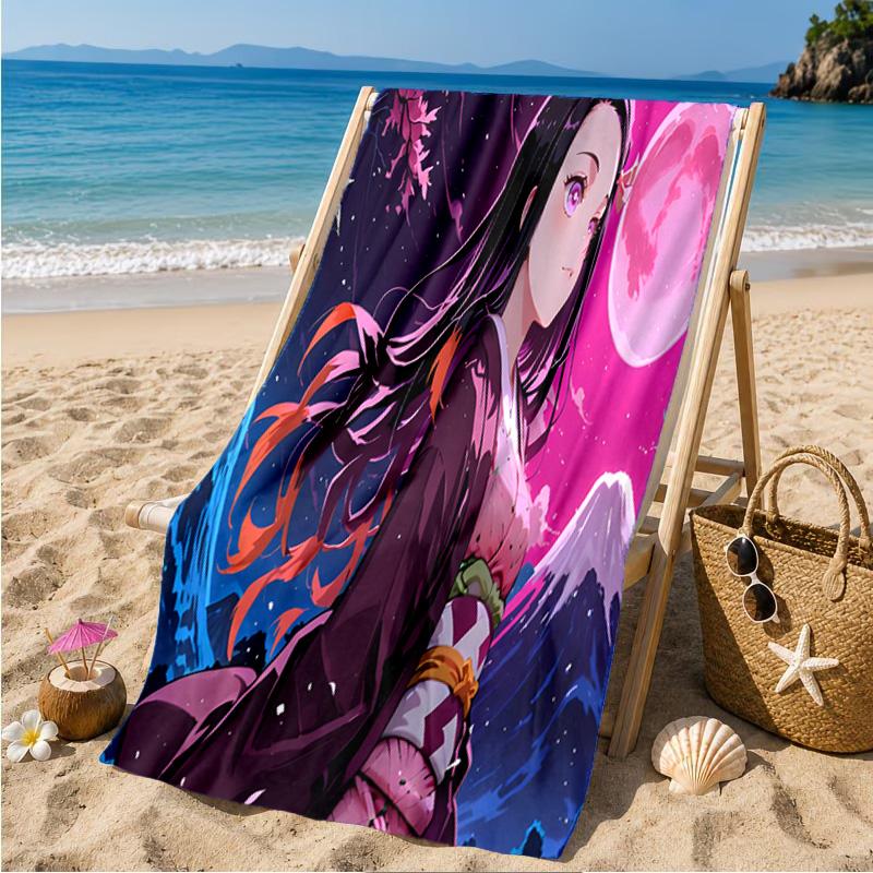 Kamado Dreams In The Night Sky Beach Towel Microfiber Beach Towel, Lightweight and Quick-Dry, for Summer Travel, Swimming Pool Fan Birthday Gift