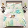 Cartoon Palm Leaf Duvet Cover Bedding Set Cute for Kids Teens Girls Bedroom Decoration Duvet Cover Easter Gift Friends
