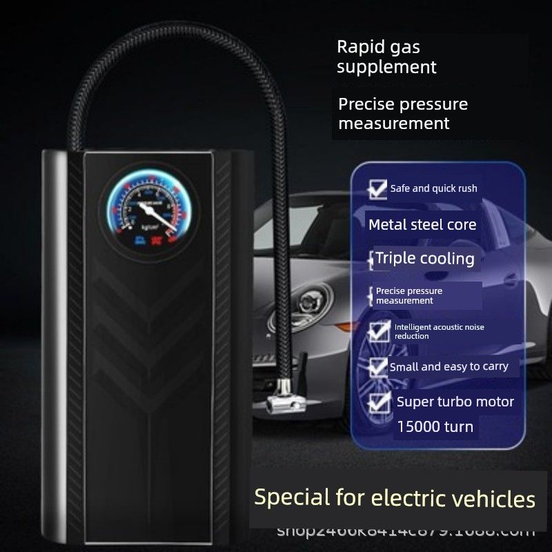 Vehicle Air Pump Car Portable Car Electric Tire Wireless Aerated 12V High Pressure Air Pump Cylinder Electric Vehicle Black Market