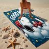Cute Dog  Dreams Under Stars Beach Towel, Super Soft Microfiber, Gift for Her/Him, Birthday, for Pool, Beach, Travel, Home Decor Fan Gifts
