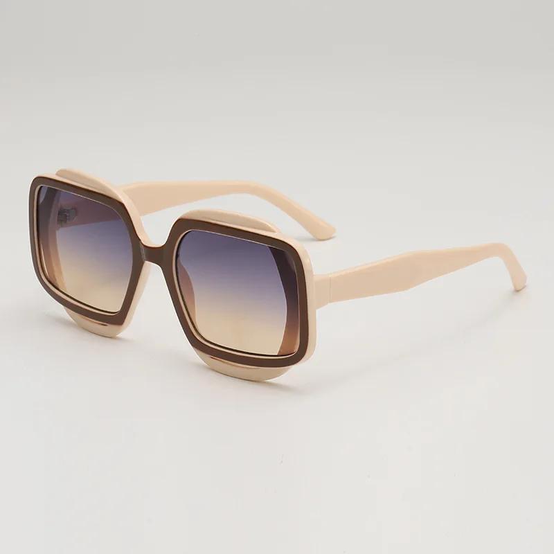 Retro Polygonal Color Blocked Fashionable Sunglasses Retro Y2K Style Exquisite Personalized Colored Sunglasses