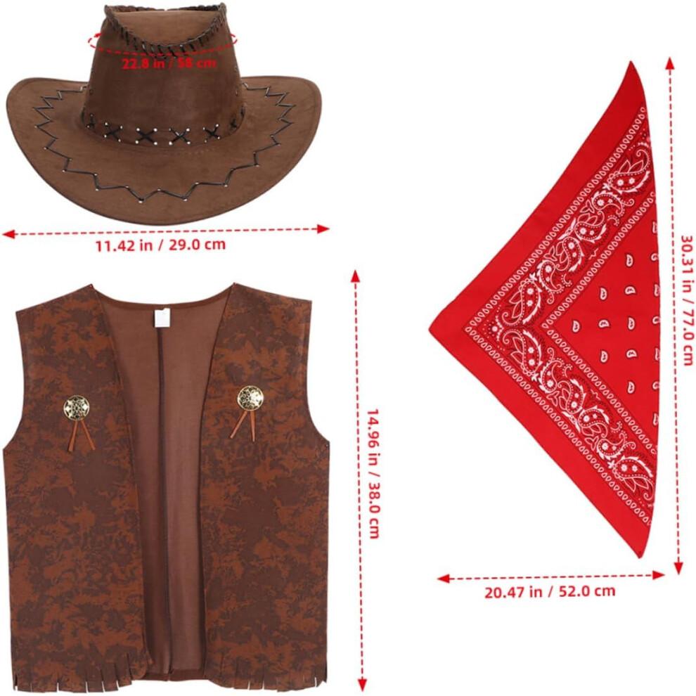 1 Set Denim Three Piece Suit Cowboy Outfit Boy Cowboy Costume Cowboy Costume