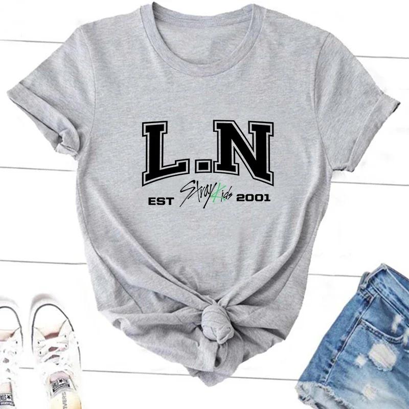 ZX TEE Camisetas de Membros Stray Kids Camiseta Streetwear Coreana Camiseta Gráfica de Concerto Kpop SKZ Bang Chan Changbin Lee Know Grupo Camiseta de Música