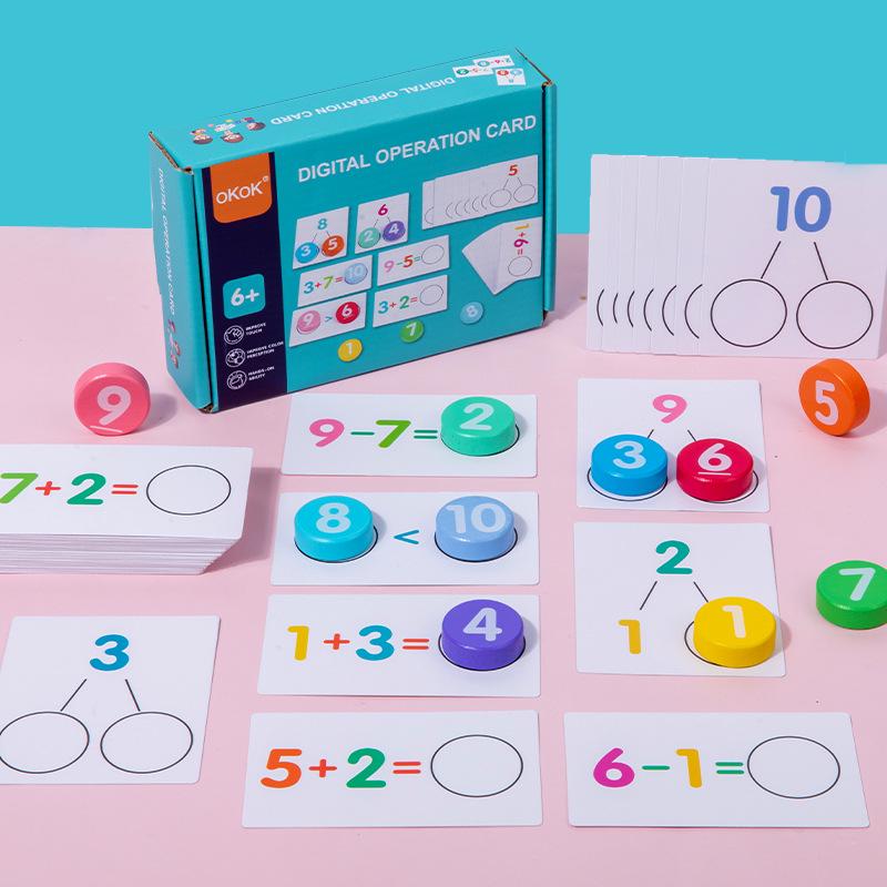 Children's Wooden Math Learning Toys: Addition & Subtraction Cognitive Match for Early Education