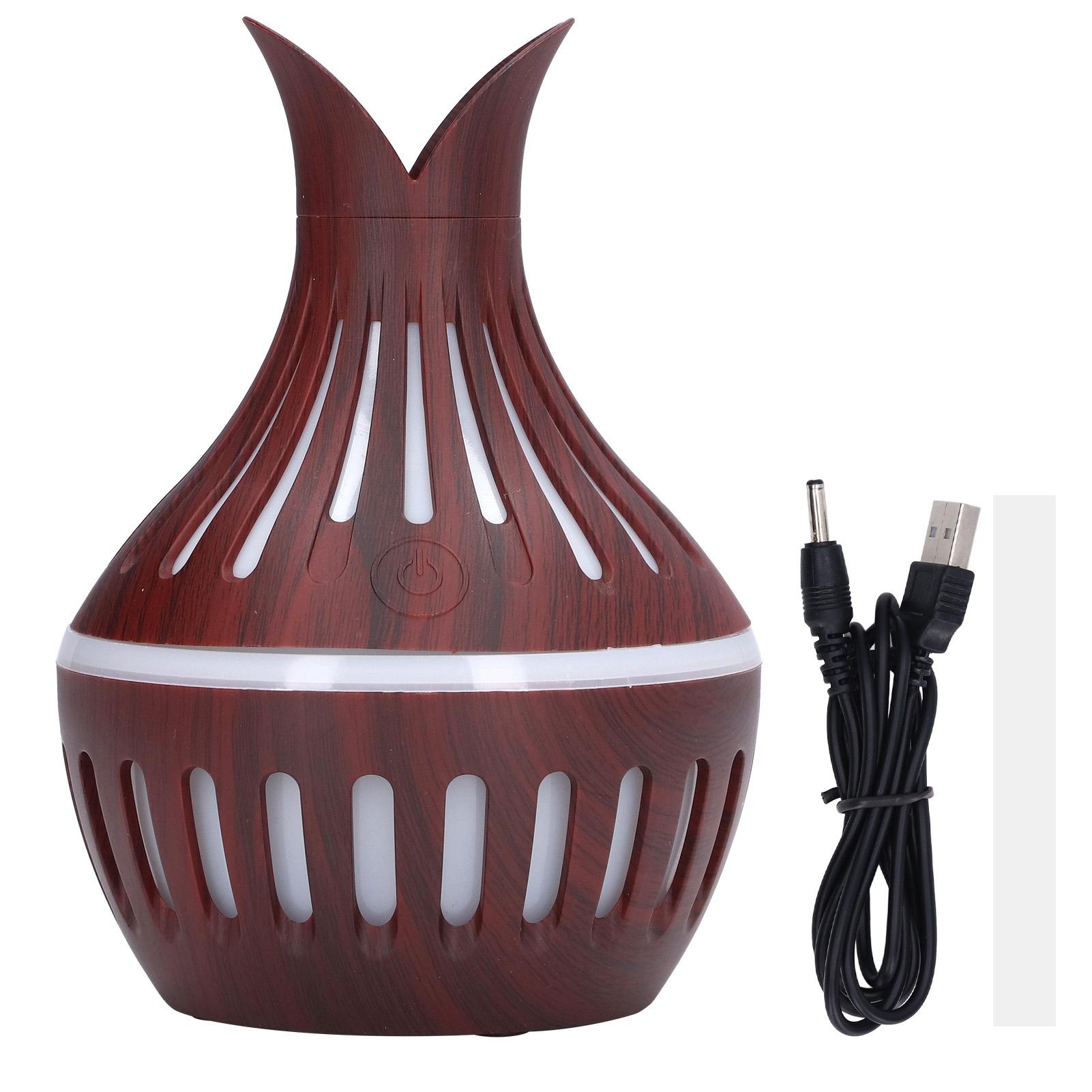 

300ml USB Air Humidifier Wood Grain Aromatherapy Diffuser with LED Ambient Light 5V 1A