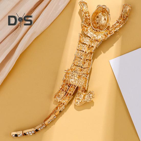 Spilla Spilla Strass Lucidi Intarsiati Forma di Tigre Distintivo Antiruggine Leggero Pieghevole Spilla Tigre Accessori Moda