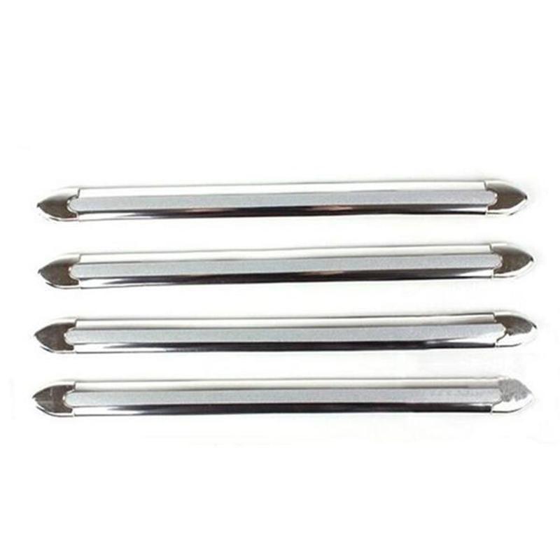 

4 шт. Автомобильная полоса для предотвращения столкновений, защита для бампера, защита от протирания автомобиля 4 PCS серебряный