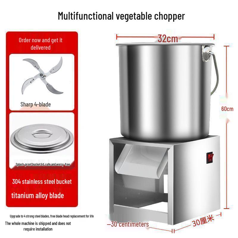 Stainless Steel Multi-Functional Vegetable and Grass Chopper - High-Efficiency Cutter for Home and Farming Tasks
