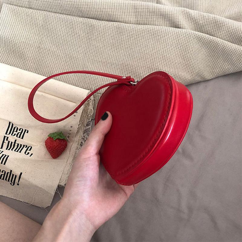 Cute Wallets For Women Fashion Wallet Card Coin PU Leather Purse With Zipper Girl Holder Lady Heart Shape Kawaii Clutch Bag