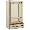 Armoire Portable - Crème - Avec 3 Tiroirs - 87 x 49 x 159 cm