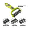 Vegetable And Fruit Peeler, 3 In 1 Multifunction Rotary Peeler, 3 Stainless Steel Blades: Serrated, Straight