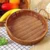 Handmade Imitation Rattan Storage Basket Plastic Dry Fruit Storage Tray  Kitchen