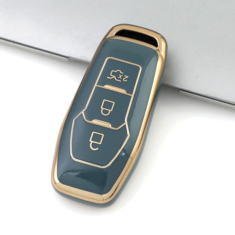 

Auto Keyless Protector For Ford Fusion Explorer Edge Mustang Mondeo Kuka TPU Remote Smart Car Key Shell Case Cover 3 Buttons gold edge key cover серый