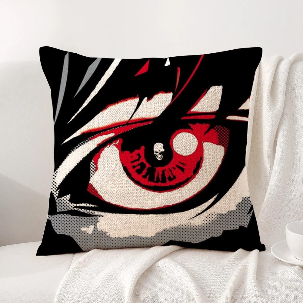 D-Death N-Note Cushion Cover Summer Coolness Linen Fabric Double-Sided Printing Pillow Case Sofa Home Decor Gift