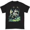 2025 Short Sleeve Vintage Boris Vallejo Naked Gargoyle Girl 80s Black T-Shirt Men Women European American Y2k Cotton