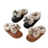 EVA cotton slippers women waterproof leather drag thickened bow cute fluffy slippers home slippers EVA slack