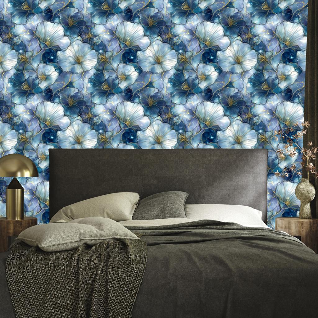 Ink Blue and Turquoise Wallpaper for Living Room and Bedroom 50x1000
