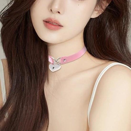 Aroncent Collar Choker Leather Necklace Womens Cute Stylish Punk Rock Harajuku Party Cosplay Event Lolita Fashion Accessories