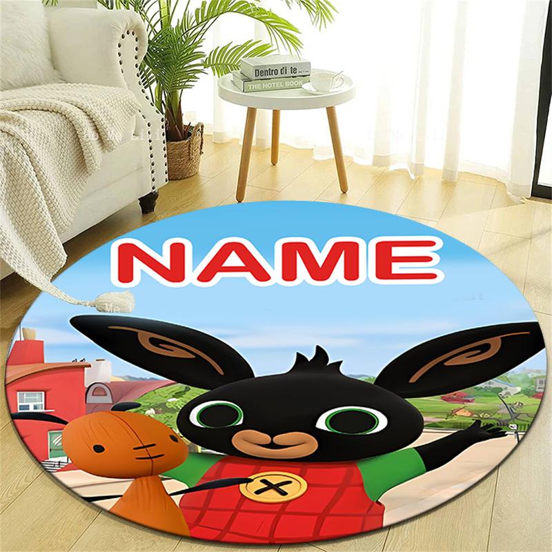 Personalized B-Bing Bunny Round Chair Office Rug - Perfect for Mat, Office Chair & More - Ideal Gift for Birthdays and Holidays