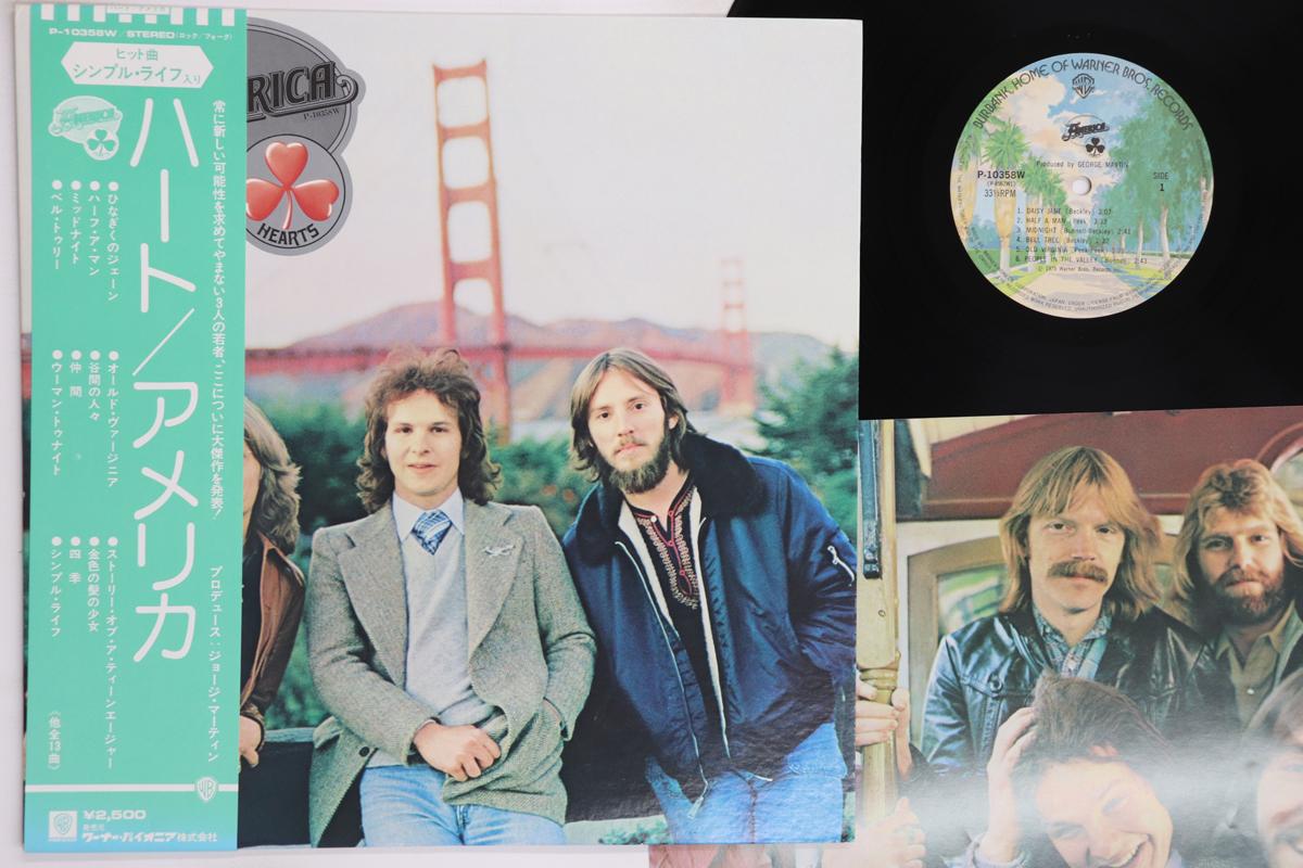 

LP Record AMERICA Hearts P10358W WARNER BROS 1975 Japan Obi Rock Used